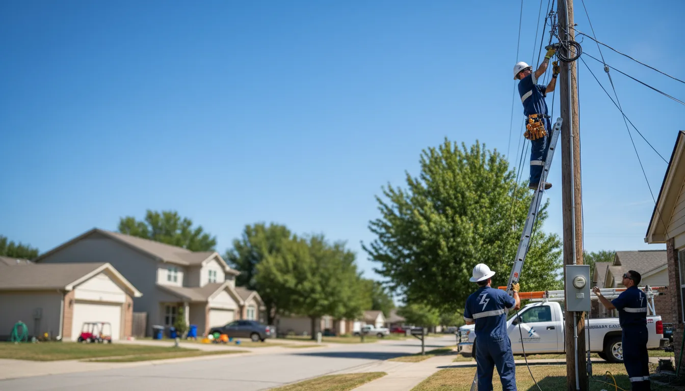 Residential electrician providing installation services in Aubrey, TX